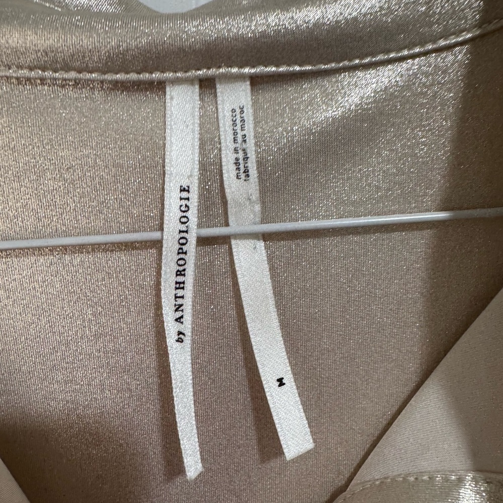 Anthropologie Metallic Champagne Blouse - Picture 3 of 4